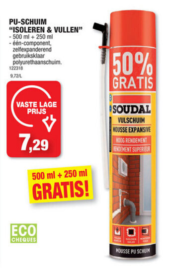 Hubo Pu-Schuim Isoleren & Vullen aanbieding
