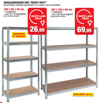 Gegalvaniseerd Rek Heavy Duty 180x90x40cm