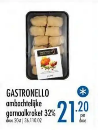 Horeca totaal Gastronello ambachtelijke garnaalkroket 32% aanbieding