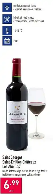 ALDI Saint georges saint-émilion châteaux les abeilles 75cl aanbieding