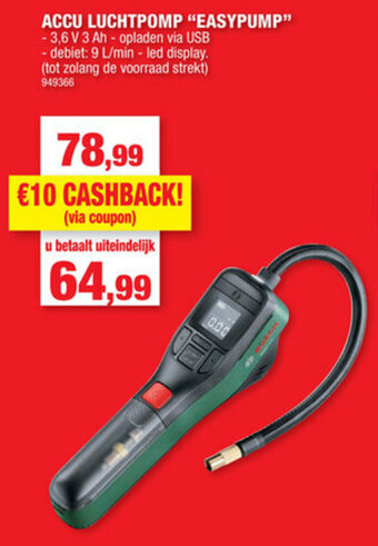 Hubo Bosch Accu Luchtpomp Easypump aanbieding