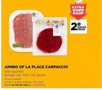 Jumbo Jumbo of la place carpaccio aanbieding