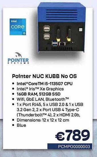 CompuDeals Pointer nuc kubb no os aanbieding