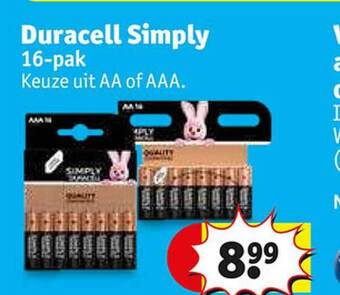 Kruidvat Duracell simply aanbieding