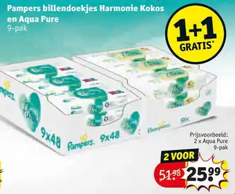 Pampers billendoekjes harmonie kokos en aqua pure
