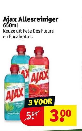 Kruidvat Ajax allesreiniger aanbieding