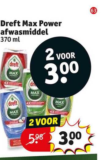 Kruidvat Dreft max power afwasmiddel aanbieding