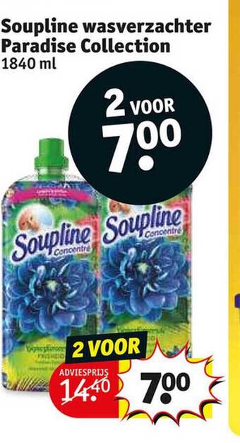 Kruidvat Soupline wasverzachter paradise collection aanbieding