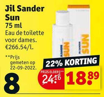 Kruidvat Jil sander sun eau de toilette voor dames aanbieding