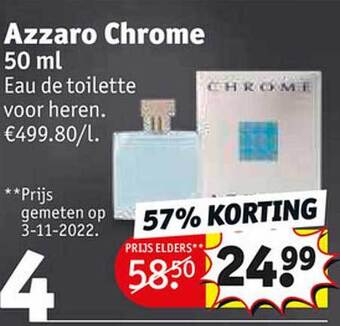 Kruidvat Azzaro chrome eau de toilette voor heren aanbieding