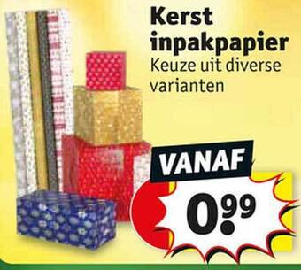 Kruidvat Kerst inpakpapier aanbieding