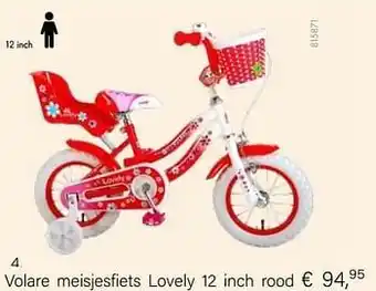Volare meisjesfiets lovely 12 inch rood