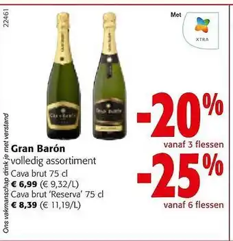 Colruyt Gran barón cava brut, cava brut reserva aanbieding