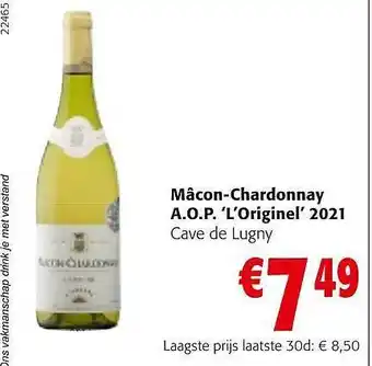 Colruyt Mâconchardonnay aop l'originel 2021 aanbieding