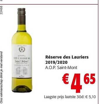 Colruyt Réserve des lauriers aanbieding