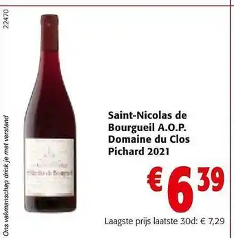 Colruyt Saintnicolas de bourgueil aop domaine du clos pichard aanbieding