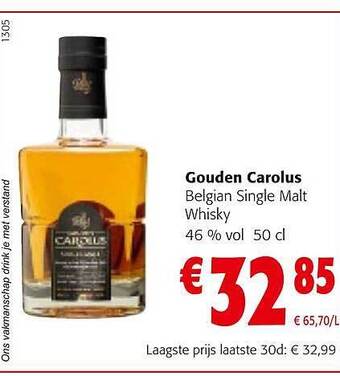Colruyt Gouden carolus belgian single malt whisky aanbieding