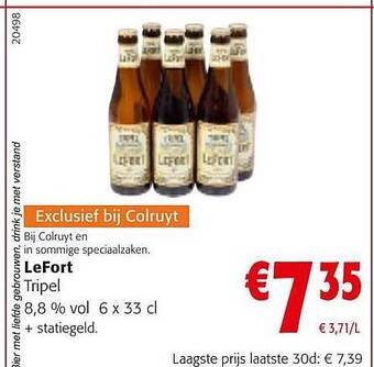 Colruyt Lefort tripel aanbieding