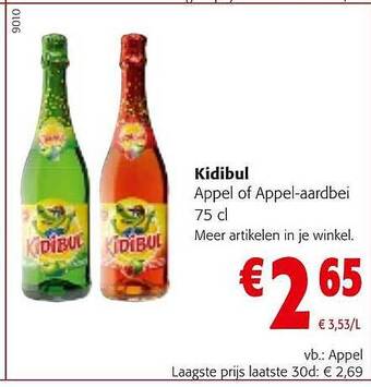 Colruyt Kidibul appel of appelaardbei aanbieding
