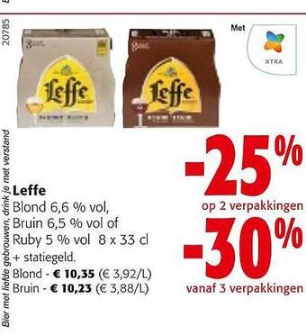 Colruyt Leffe blond, bruin of ruby aanbieding