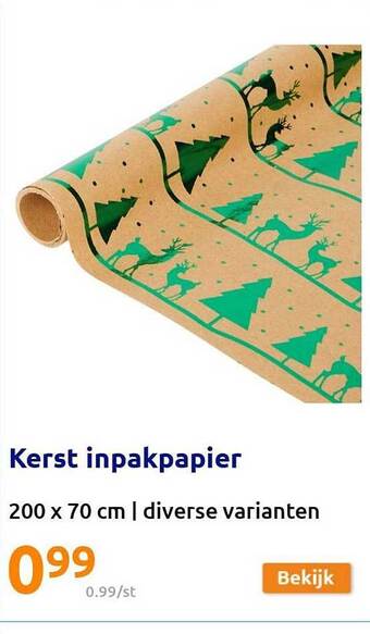 Action Kerst inpakpapier aanbieding