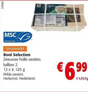 Colruyt Boni selection zeeuwse holle oesters aanbieding