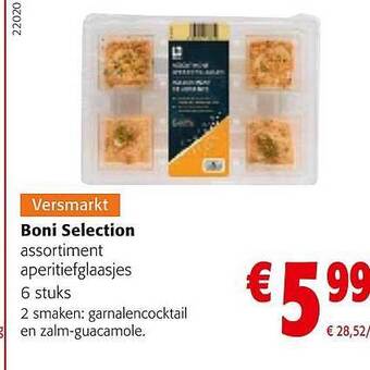 Colruyt Boni selection assortiment aperitiefglaasjes aanbieding