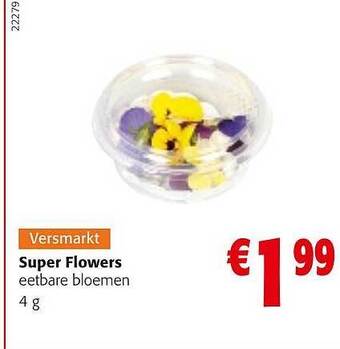 Colruyt Super flowers eetbare bloemen aanbieding