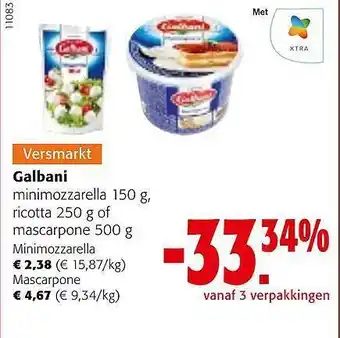 Colruyt Galbani minimozzrella, ricotta of mascarpone aanbieding