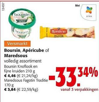 Colruyt Boursin, apéricube of maredsous aanbieding