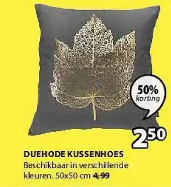 Jysk Duehode Kussenhoes 50x50cm aanbieding
