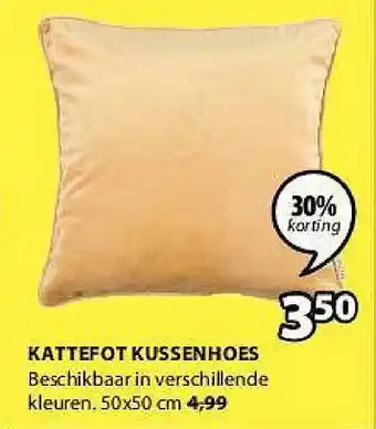 Jysk Kattefot Kussenhoes 50x50cm aanbieding