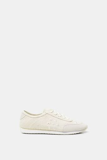 Desigual Leren sneakers met borduursel - BROWN - 41 aanbieding