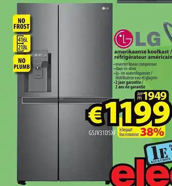 ElectroStock Lg amerikaanse koelkast aanbieding