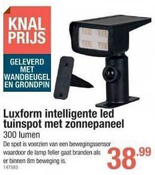 Cevo Luxform intelligente led tuinspot met zonnepaneel aanbieding