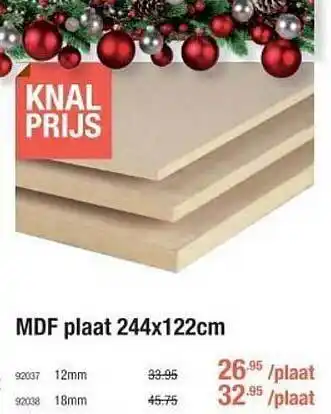 Cevo Mdf plaat 244x122cm aanbieding