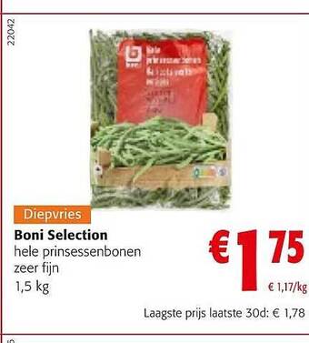 Colruyt Boni selection hele prinsessenbonen zeer fijn aanbieding