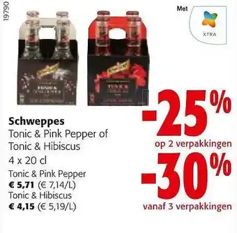 Colruyt Schweppes tonic & pink pepper of tonic & hibiscus aanbieding