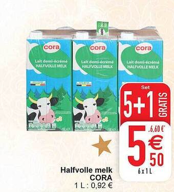 Cora Halfvolle melk aanbieding
