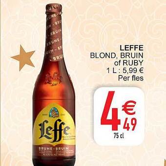 Cora Leffe blond, bruin of ruby aanbieding