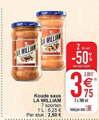 Cora Koude saus la william aanbieding