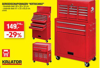 Hubo Kreator Gereedschapswagen KRT653002 aanbieding