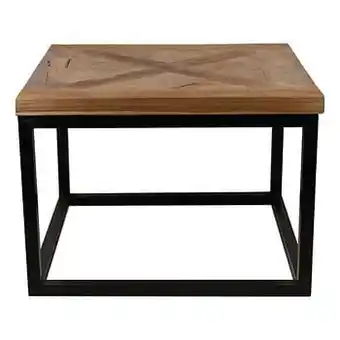 Leen Bakker HSM Collectionsalontafel Jorn - naturelkleur/zwart - 40x55x55 cm - Leen Bakker aanbieding
