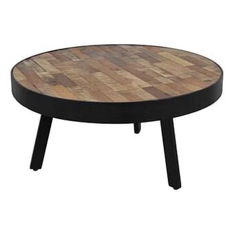Leen Bakker HSM Collection salontafel Montreal - naturel/zwart - 70x35 cm - Leen Bakker aanbieding