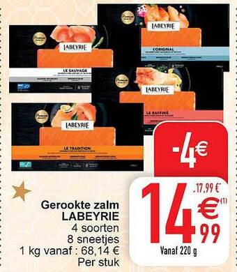 Cora Gerookte zalm labeyrie aanbieding