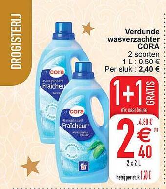 Cora Verdunde wasverzachter cora aanbieding