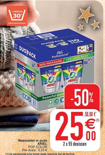 Cora Wasmiddel in pods ariel aanbieding
