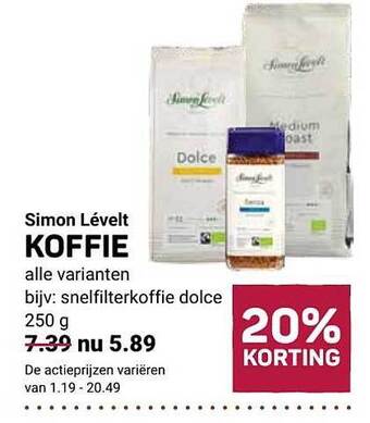 Ekoplaza Simon lévelt koffie aanbieding