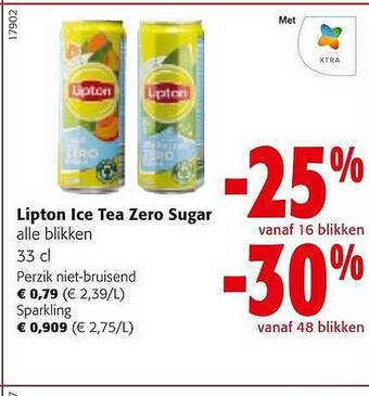 Colruyt Lipton ice tea zero sugar aanbieding