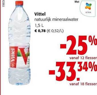 Colruyt Vittel natuurlijk mineraalwater aanbieding